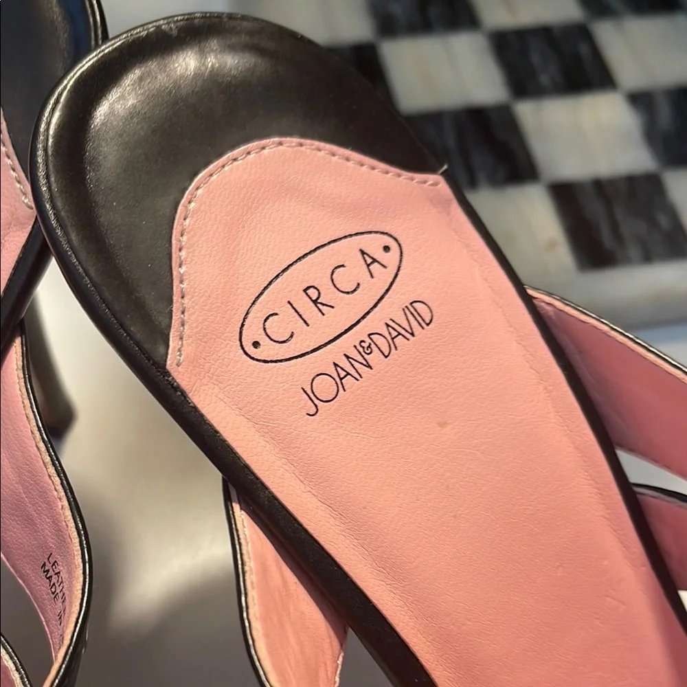 Joan & David Black and Silver Mules with Elegant Design - Picture 2 of 16